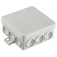 Коробка JBL085 85х85х38, 12 вых., 2P (0,15...4мм²) серая (43455HF-GR). Коробка монтажная, огнестойкая, без галогена. Экопласт