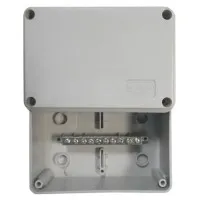 Коробка (КУП) JBS080 85х85х40, 6 вых, IP44 (44046KP): Коробка уравнивания потенциалов (КУП), 6х9мм, 8 зажимов