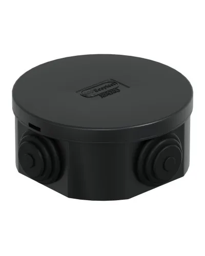 Коробка JBR080 D=80х40, 4 вых., IP44, черная (44005BL-1). Коробка монтажная. Экопласт в Щелково