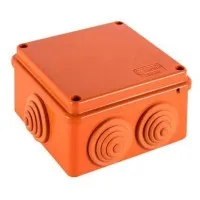 Коробка JBS100 100х100х55, 6 вых., 8P (1,5-6мм²) (43487HF): Коробка монтажная, огнестойкая, без галогена