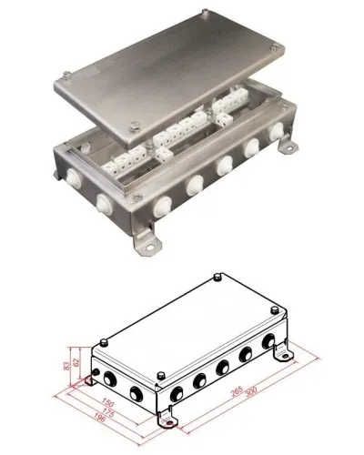 КМ-О (28к)-IP55-1530, 14 вводов, нержавейка: Коробка монтажная огнестойкая в Щелково