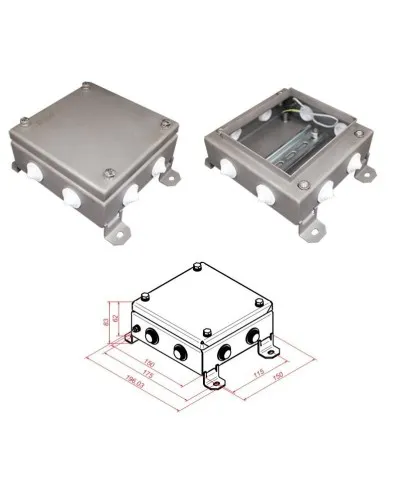 КМ IP55-1515, 8 вводов, нержавейка. Коробка монтажная электротехническая. Гефест в Щелково