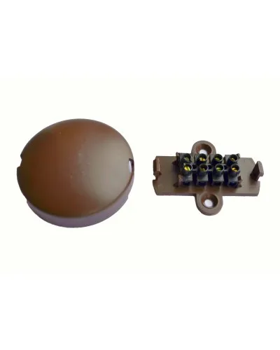 УК-2П с винтовым клеммником на 4 контакта, евродизайн (коричневый). Коробка коммутационная. КомплектСтройСервис в Щелково
